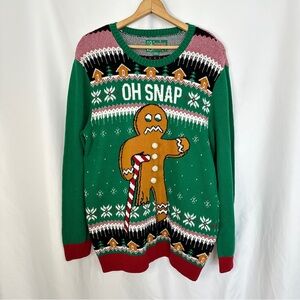Ugly Christmas Sweater Green Gingerbread Crewneck
